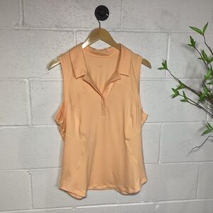 Lululemon Athletics Orange Collared Sleeveless Polo Tank | Golf